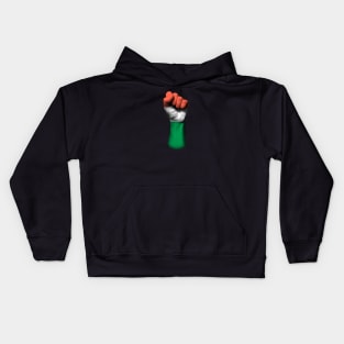 Flag of Hungary on a Raised Clenched Fist Kids Hoodie